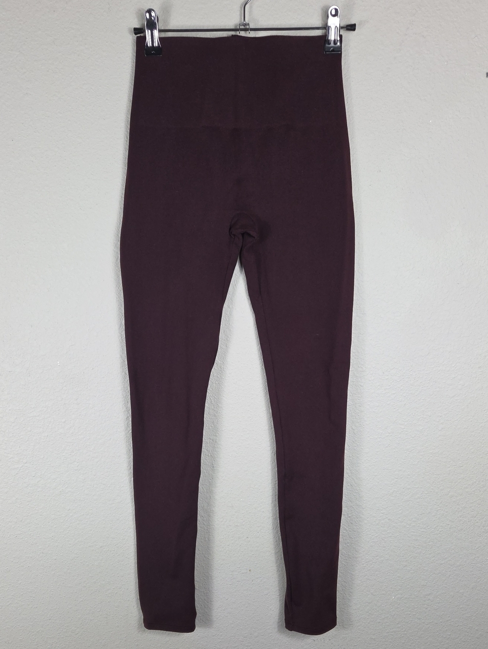 SPANX Essential Leggings Women XS Burgundy Good High Rise Tummy Control FL1415